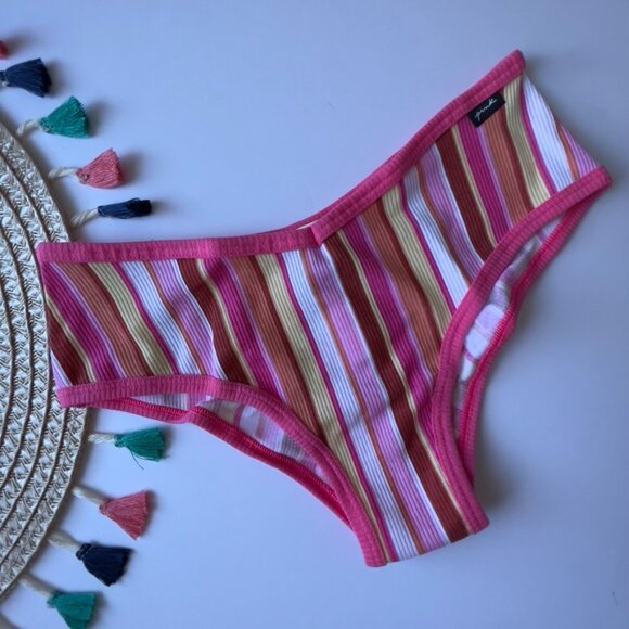 Victoria's Secret PINK Cotton Ribbed Cheekster Panty Pink Stripe Small NEW - Picture 4 of 5